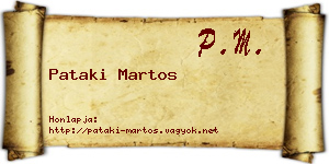 Pataki Martos névjegykártya